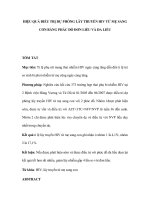 HIỆU QUẢ ĐIỀU TRỊ DỰ PHÒNG LÂY TRUYỀN HIV TỪ MẸ SANG CON BẰNG PHÁC ĐỒ ĐƠN LIỀU VÀ ĐA LIỀU pps