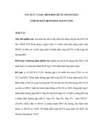 TẦN SUẤT VÀ ĐẶC ĐIỂM HỘI CHỨNG CHUYỂN HÓA Ở BỆNH NHÂN BỆNH ĐỘNG MẠCH VÀNH doc