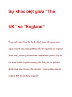 Sự khác biệt giữa “The UK” và “England” ppt