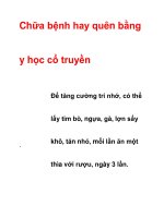 Chữa bệnh hay quên bằng y học cổ truyền pps