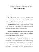 VIÊM PHỔI DO PNEUMOCYSTIS JIROVECI TRÊN BỆNH NHÂN HIV/AIDS pptx