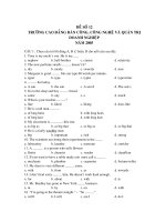 Đề thi đại học môn tiếng anh- đề số 12 ppsx