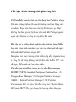 Cẩn thận với các chương trình phân vùng ổ đĩa doc