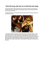 Chín lỗi trong việc bảo vệ cơ thể khỏi ánh nắng docx