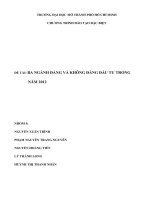 Tiểu luận quản trị kinh doanh BA NGÀNH ĐÁNG VÀ KHÔNG ĐÁNG ĐẦU TƯ TRONG NĂM 2012
