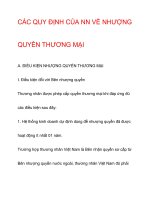 CÁC QUY ĐỊNH CỦA NN VỀ NHƯỢNG QUYỀN THƯƠNG MẠI ppt