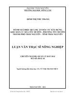 đánh giá hiệu quả dự án đầu tư xây dựng khu dân cư số 6 túc duyên - phường túc duyên thành phố thái nguyên - tỉnh thái nguyên