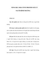 NỒNG ĐỘ C-REACTIVE PROTEIN MÁU Ở NGƯỜI BÌNH THƯỜNG pot