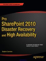 pro sharepoint 2010 disaster recovery and high availability
