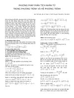 PHƯƠNG PHÁP PHÂN TÍCH NHÂN tử TRONG PT và HPT