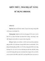 KIẾN THỨC, THÁI ĐỘ, KỸ NĂNG SỬ DỤNG ORESOL pps