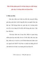 một số biện pháp quản lý chỉ đạo nâng cao chất lượng giáo dục ở trường mầm non quan hoa