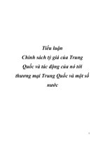 Tiểu luận - Chính sách tỷ giá của Trung Quốc và tác động của nó tới thương mại Trung Quốc và một số nước pptx