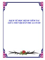 DỊCH TỄ HỌC BỆNH VIÊM TAI GIỮA TIẾT DỊCH Ở TRẺ 4-6 TUỔI ppt