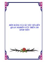 MÒN RĂNG VÀ CÁC YẾU TỐ LIÊN QUAN NGHIÊN CỨU TRÊN 150 SINH VIÊN doc