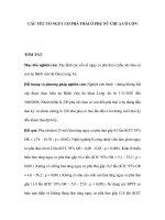 CÁC YẾU TỐ NGUY CƠ PHÁ THAI Ở PHỤ NỮ CHƯA CÓ CON pps