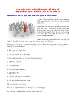 LÀM VIỆC VỚI CHIỀU SÂU NHƯ THẾ NÀO VÀ NÊN DÀNH CHO AI NHIỀU THỜI GIAN HƠN pps