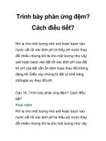 Trình bày phản ứng đệm? Cách điều tiết? pptx