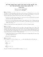 ĐỀ THI CHỌN HỌC SINH VÀO ĐỘI TUYỂN QUỐC GIA DỰ THI OLYMPIC TOÁN HỌC QUỐC TẾ NĂM 2011 pdf