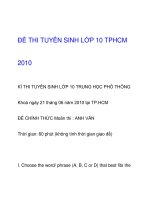 ĐỀ THI TUYỂN SINH LỚP 10 TPHCM 2010 ppt
