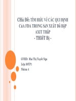 Báo cáo: Tìm hiểu về các qui định của FDA trong sản xuất đồ hộp axit thấp pdf