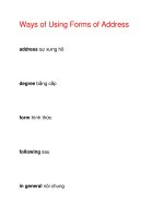 Ways of Using Forms of Address address pdf