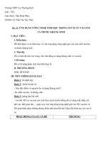 Bài 38: ỨNG DỤNG CÔNG NGHỆ SINH HỌC TRONG SẢN XUẤT VACCINE VÀ THUỐC KHÁNG SINH ppt