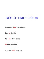 GIỚI TỪ - UNIT 1 - LỚP 10 doc