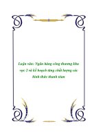 Luận văn Ngân hàng công thương khu vực 2 và kế hoạch tăng chất lượng các hình thức thanh toán