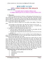 Vấn đề CHẤT LƯỢNG NÔNG sản và BIỆN PHÁP QUẢN lý CHẤT LƯỢNG NÔNG sản
