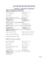 TÀI LI ỆU ÔN THI TNPT, ĐH, CĐ 2011 - CHƯƠNG 1. ỨNG DỤNG CỦA ĐẠO HÀM pdf