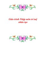 Giáo trình Nhập môn trí tuệ nhân tạo potx