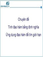 Tính đạo hàm bằng định nghĩa - ứng dụng đạo hàm để tìm giới hạn pdf