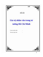 Đề tài: Gía trị nhân văn trong tư tưởng Hồ Chí Minh pps