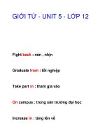 GIỚI TỪ - UNIT 5 - LỚP 12 pptx