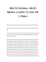 Điều Trị Nội Khoa - Bài 42: BỆNH U LƯỢNG VÀ UNG THƯ Phần I ppsx