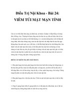 Điều Trị Nội Khoa - Bài 24: VIÊM TÚI MẬT MẠN TÍNH pptx