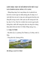 GIỚI THIỆU MỘT SỐ MÔ HÌNH NUÔI THỦY ĐẶC SẢN Ở ĐỒNG BẰNG SÔNG CỬU LONG ppsx