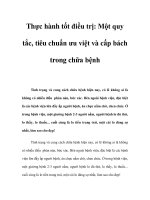 Thực hành tốt điều trị: Một quy tắc, tiêu chuẩn ưu việt và cấp bách trong chữa bệnh pot