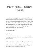 Điều Trị Nội Khoa - Bài 55: U LIMPHÔ ppt