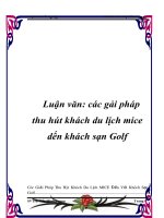 Luận văn: các gải pháp thu hút khách du lịch mice dến khách sạn Golf ppsx