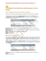 Tổng hợp thủ thuật Registry hay và cần thiết cho Windows XP - Phần 4 docx