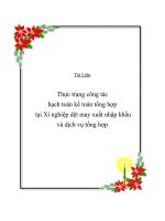 Đề tài Thực trạng công tác hạch toán kế toán tổng hợp tại Xí nghiệp dệt may xuất nhập khẩu và dịch vụ tổng hợp