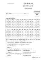 KIỂM TRA HỌC KÌ II MÔN SINH 11 - BAN CƠ BẢN docx