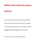 NHỮNG CÁCH XƯNG HÔ ppsx