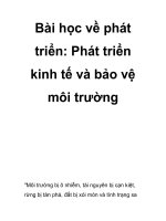 Bài học về phát triển: Phát triển kinh tế và bảo vệ môi trường ppsx