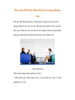 Bạn nên PR bản thân thế nào trong phỏng vấn pdf
