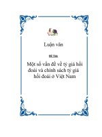 Luận văn Một số vấn đề về tỷ giá hối đoái và chính sách tỷ giá hối đoái ở Việt Nam