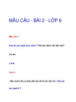 MẪU CÂU - BÀI 2 - LỚP 6 pptx