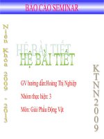 BÁO CÁO SEMINAR - GIẢI PHẪU ĐỘNG HỌC - HỆ BÀI TIẾT potx